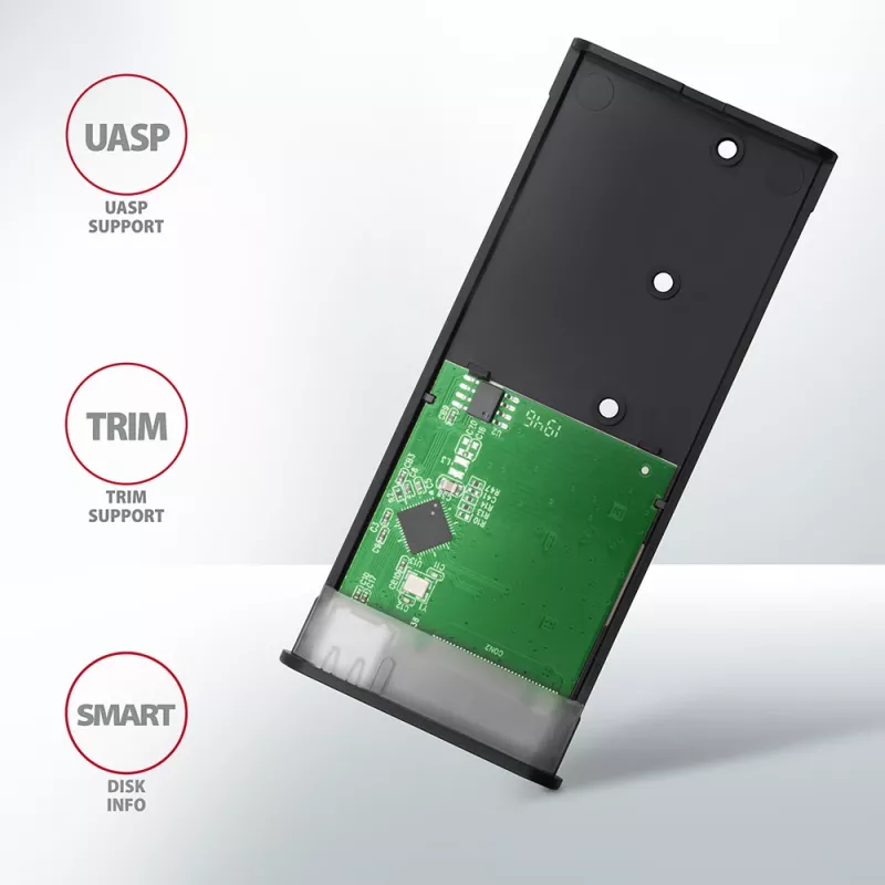 SSD korpusas Axagon EEM2-SBC USB-C 3.2 Gen 2 Juodas M.2