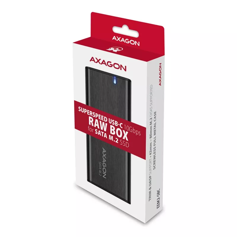 SSD korpusas Axagon EEM2-SBC USB-C 3.2 Gen 2 Juodas M.2