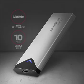 Išorinis metalinis dėklas Axagon EEM2-UG2 USB-C 10Gbps M.2 NVMe SSD