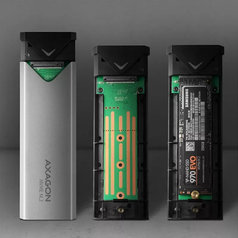Išorinis metalinis dėklas Axagon EEM2-UG2 USB-C 10Gbps M.2 NVMe SSD