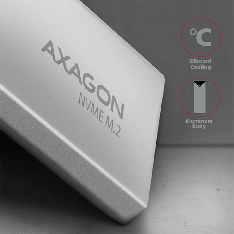 Išorinis metalinis dėklas Axagon EEM2-UG2 USB-C 10Gbps M.2 NVMe SSD
