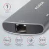 Axagon HMC-6M2 USB 3.2 Gen 1 šakotuvas, 2x USB-A, HDMI, RJ-45, SATA M.2, PD 100W, USB-C kabelis