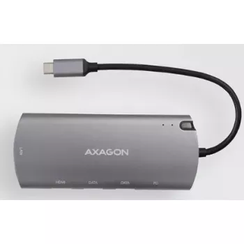 Axagon HMC-6M2 USB 3.2 Gen 1 šakotuvas, 2x USB-A, HDMI, RJ-45, SATA M.2, PD 100W, USB-C kabelis
