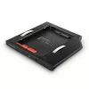 Axagon RSS-CD09 2.5 inch SSD/HDD adapteris į DVD lizdą 9.5 mm LED ALU sąsajos kortelės/adapteris vidinis SATA