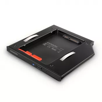 Axagon RSS-CD09 2.5 inch SSD/HDD adapteris į DVD lizdą 9.5 mm LED ALU sąsajos kortelės/adapteris vidinis SATA
