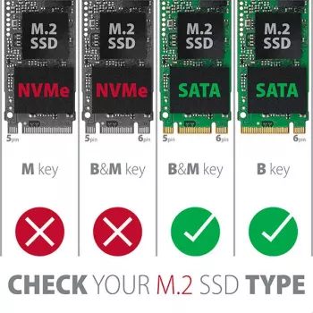 Vidinis 2,5 inch ALU dėklas Axagon RSS-M2SD SATA M.2 SATA SSD