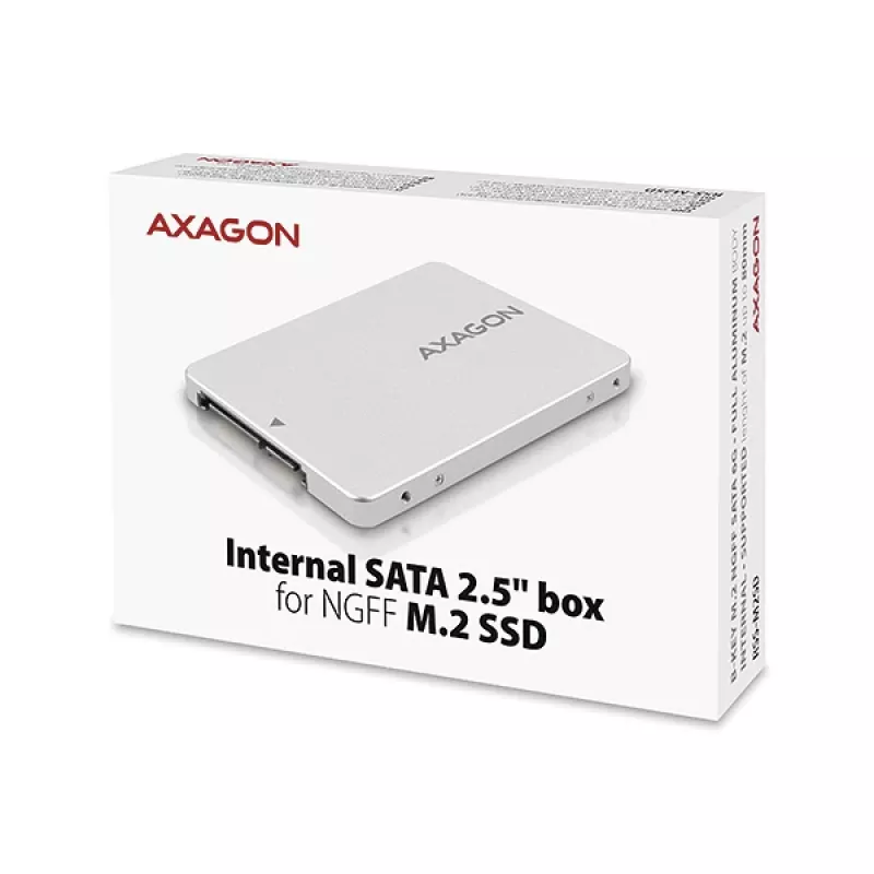 Vidinis 2,5 inch ALU dėklas Axagon RSS-M2SD SATA M.2 SATA SSD