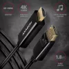 Aktyvus kabelis Axagon RVD-HI14C2 DisplayPort → HDMI 1.4 1,8 m, 4K/30 Hz