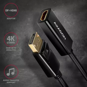 Adapteris Axagon RVD-HI14N DisplayPort → HDMI 1.4, 4K/30Hz