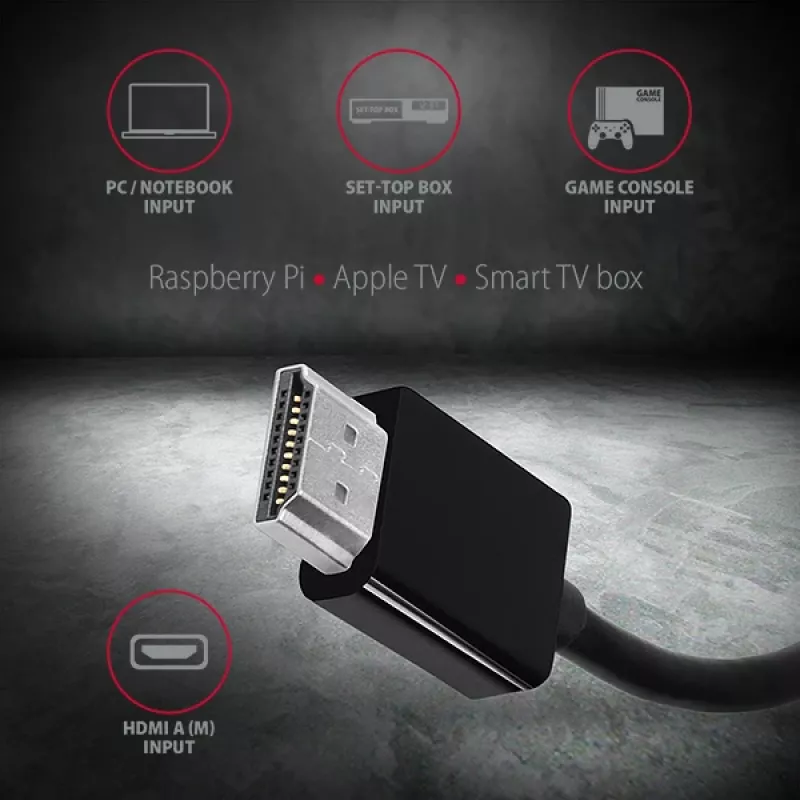 Adapteris Axagon RVH-VGAN HDMI -> VGA, FullHD, 1920x1200, garso išvestis, maitinimo įvadas