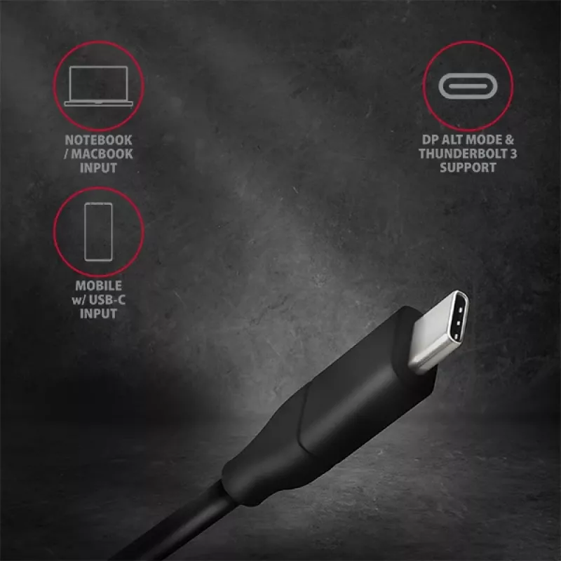 Aktyvus USB-C į DisplayPort kabelis Axagon RVC-DPC 1,8m 4K/60Hz
