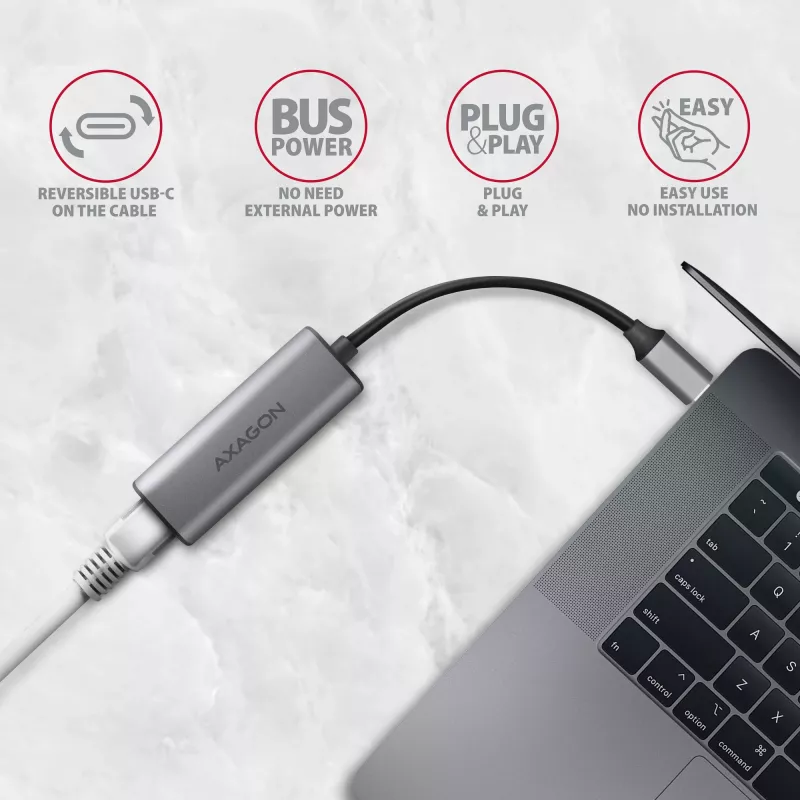 Axagon ADE-25RC SuperSpeed USB-C 2.5 gigabit eterneto adapteris
