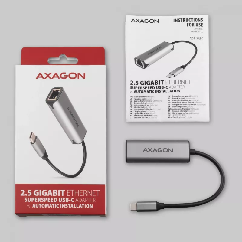 Axagon ADE-25RC SuperSpeed USB-C 2.5 gigabit eterneto adapteris