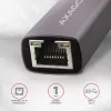 AXAGON USB 3.2 Gen 1 Type-A į Gigabit Ethernet adapteris ADE-TR — 10/100/1000 Mbps, metalinis titano pilkos spalvos, 5000 Mbit/s