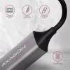 AXAGON USB 3.2 Gen 1 Type-A į Gigabit Ethernet adapteris ADE-TR — 10/100/1000 Mbps, metalinis titano pilkos spalvos, 5000 Mbit/s