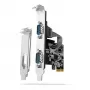 Axagon PCEA-S2N PCIe adapteris 2x RS-232 250 kbps su SP ir LP