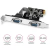 Axagon PCEA-S2N PCIe adapteris 2x RS-232 250 kbps su SP ir LP