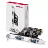 Axagon PCEA-S2N PCIe adapteris 2x RS-232 250 kbps su SP ir LP