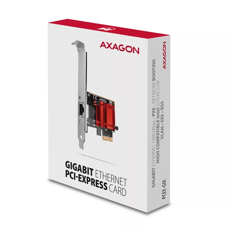 AXAGON PCEE-GIX PCIe Gigabit Ethernet tinklo plokštė su Intel I210-AT