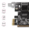 Axagon PCEE-GRF PCIe – Gigabit Ethernet adapteris su Realtek 8111F, standartiniu ir žemo profilio laikikliais