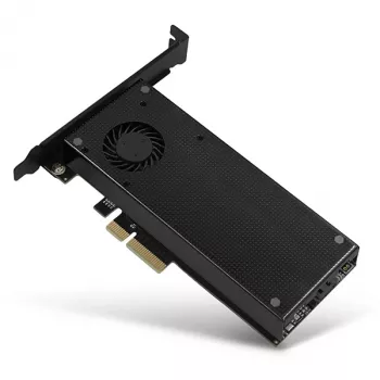 Axagon PCEM2-DC PCIe x4 adapteris M.2 NVMe M-key ir SATA B-key lizdams su aušintuvu, SP ir LP