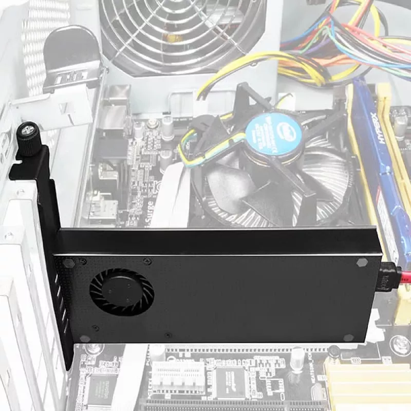 Axagon PCEM2-DC PCIe x4 adapteris M.2 NVMe M-key ir SATA B-key lizdams su aušintuvu, SP ir LP