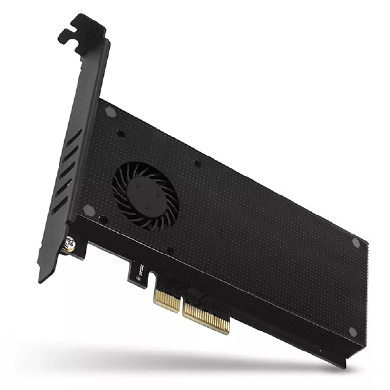 Axagon PCEM2-DC PCIe x4 adapteris M.2 NVMe M-key ir SATA B-key lizdams su aušintuvu, SP ir LP