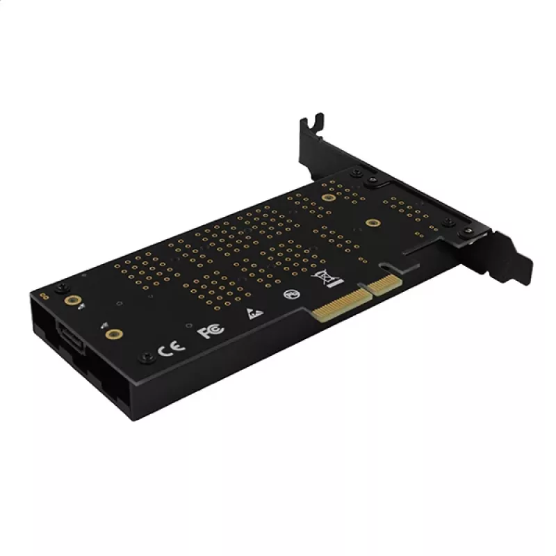 Axagon PCEM2-DC PCIe x4 adapteris M.2 NVMe M-key ir SATA B-key lizdams su aušintuvu, SP ir LP