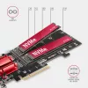 Axagon PCEM2-ND PCIe x8 - dviejų M.2 NVMe M-rakto lizdų adapteris, RAID, duomenų jungiklis, su SP ir LP