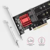 Axagon PCEM2-ND PCIe x8 - dviejų M.2 NVMe M-rakto lizdų adapteris, RAID, duomenų jungiklis, su SP ir LP