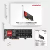 Axagon PCEM2-ND PCIe x8 - dviejų M.2 NVMe M-rakto lizdų adapteris, RAID, duomenų jungiklis, su SP ir LP