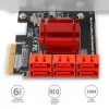 AXAGON PCES-SA6 PCIe į SATA sąsajos kortelė (ASM1166), 6 Gbit/s, pilno/žemo profilio, vidinė