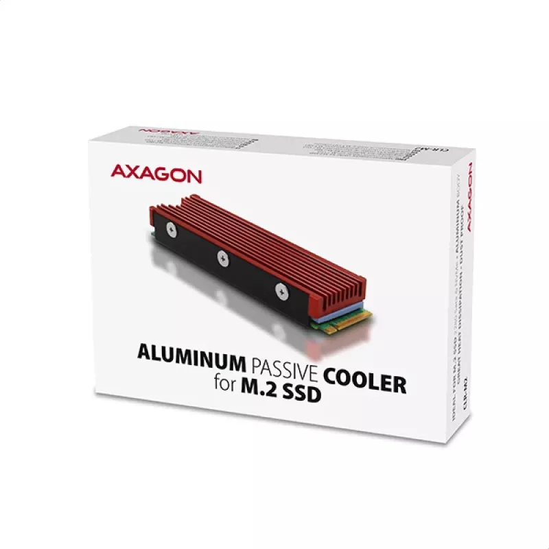 Axagon CRL-M2 Pasyvus aliumininis aušintuvas visiems M.2 SSD, dydis 2280, aukštis 12 mm
