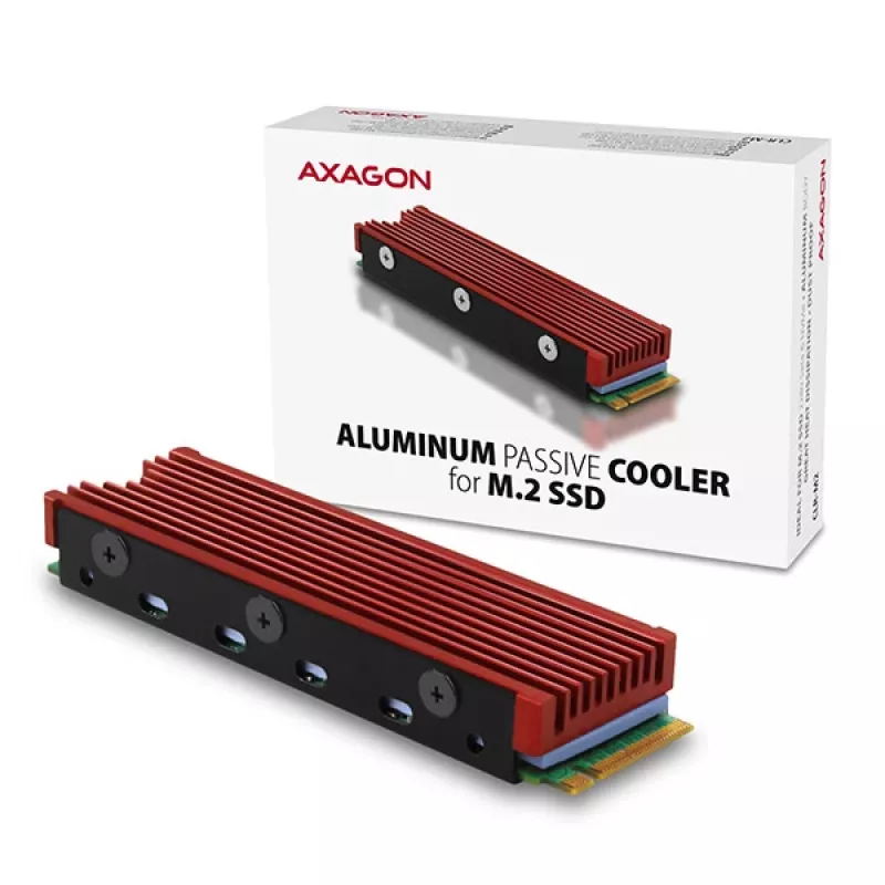 Axagon CRL-M2 Pasyvus aliumininis aušintuvas visiems M.2 SSD, dydis 2280, aukštis 12 mm