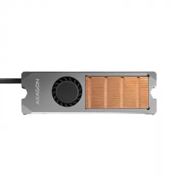 Axagon CLR-M2FAN varinis radiatoriaus šildytuvas su ventiliatoriumi vienpusiams ir dvipusiams M.2 SSD diskams, dydis 2280, aukštis 13 mm