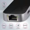 Axagon HMC-6GL USB 3.2 Gen 1 centrinis įrenginys, 3x USB-A, HDMI 4k/30Hz, RJ-45, PD 100W, 20 cm USB-C kabelis