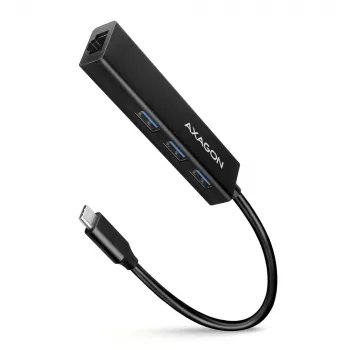 USB-C stotelė Axagon HMC-GL3A 3x USB-A Gbit-LAN juoda