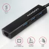USB-C stotelė Axagon HMC-GL3A 3x USB-A Gbit-LAN juoda