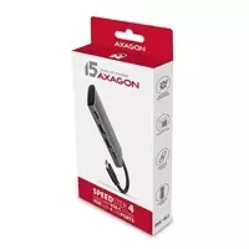 AXAGON HMC-4G2 USB-C 3.2 Gen 2 10 Gb/s hubas, 2x USB-A + 2x USB-C, 13 cm kabelis