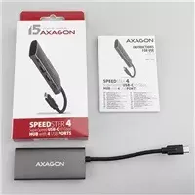 AXAGON HMC-4G2 USB-C 3.2 Gen 2 10 Gb/s hubas, 2x USB-A + 2x USB-C, 13 cm kabelis