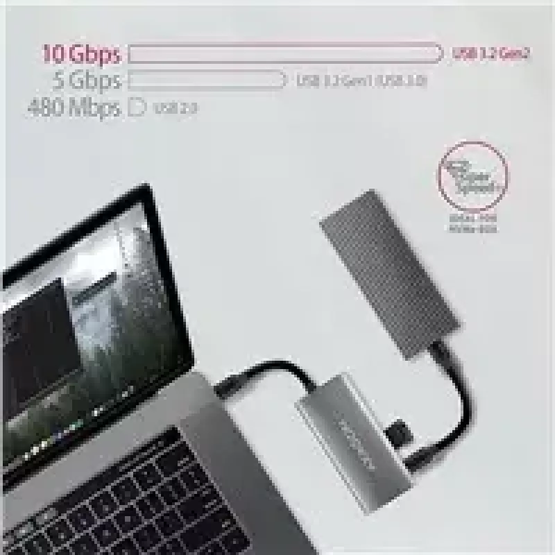 AXAGON HMC-4G2 USB-C 3.2 Gen 2 10 Gb/s hubas, 2x USB-A + 2x USB-C, 13 cm kabelis