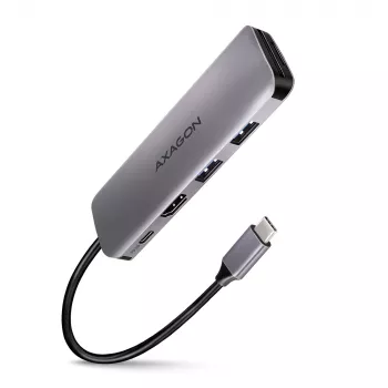 Axagon HMC-5 USB 3.2 Gen 1 šakotuvas, 2x USB-A, HDMI, SD/microSD, PD 100W, 20 cm USB-C laidas