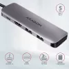 Axagon HMC-5 USB 3.2 Gen 1 šakotuvas, 2x USB-A, HDMI, SD/microSD, PD 100W, 20 cm USB-C laidas