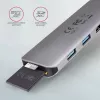 Axagon HMC-5 USB 3.2 Gen 1 šakotuvas, 2x USB-A, HDMI, SD/microSD, PD 100W, 20 cm USB-C laidas