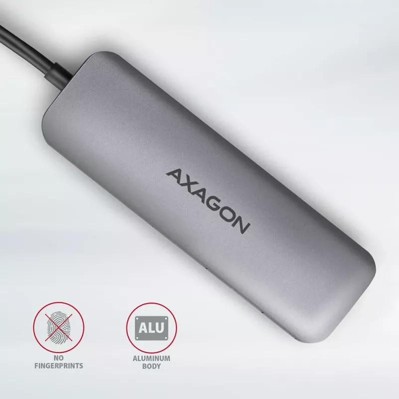 Axagon HMC-5 USB 3.2 Gen 1 šakotuvas, 2x USB-A, HDMI, SD/microSD, PD 100W, 20 cm USB-C laidas