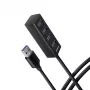 USB 3.2 Gen 1 MINI stotelė Axagon HUE-M1AL, metalinis korpusas, 4x USB-A, 1.2 m USB-A laidas