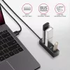 USB 3.2 Gen 1 MINI stotelė Axagon HUE-M1AL, metalinis korpusas, 4x USB-A, 1.2 m USB-A laidas