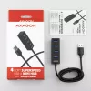 USB 3.2 Gen 1 MINI stotelė Axagon HUE-M1AL, metalinis korpusas, 4x USB-A, 1.2 m USB-A laidas