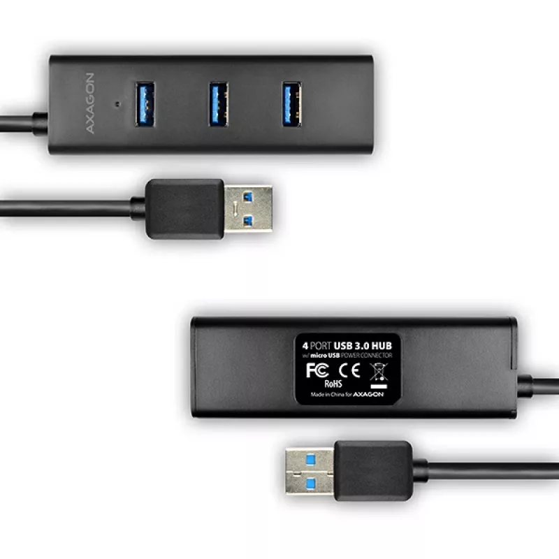 Axagon HUE-S2B 4x USB 3.0 įkrovimo šakotuvas, maitinimas micro USB