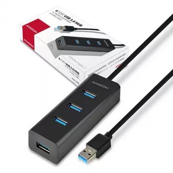 Axagon HUE-S2BL 4x USB 3.0 Įkrovimo šakotuvas su 1,2 m kabeliu, maitinimo micro USB